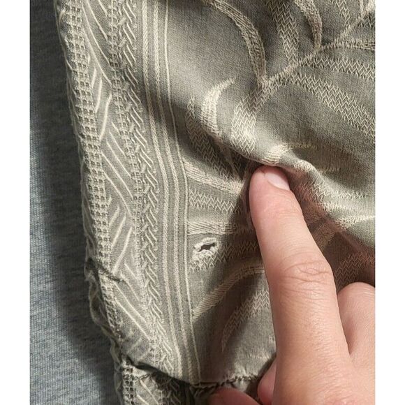 Tommy Bahama Shirt Mens Biege L Hawaiian 100% Silk Aloha Leaves Camp Tropical - Picture 13 of 13